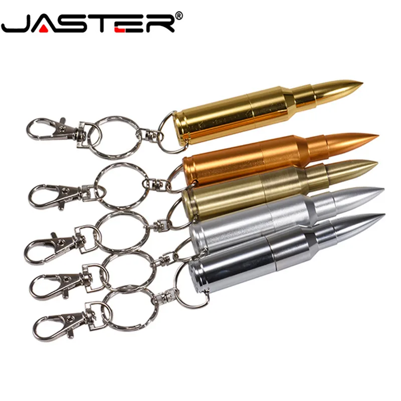 Металлический флеш-накопитель JASTER Bullet USB флеш-накопитель 4G 8G 16GB 32GB 64GB USB 2,0 флеш-накопитель с цепочкой для ключей