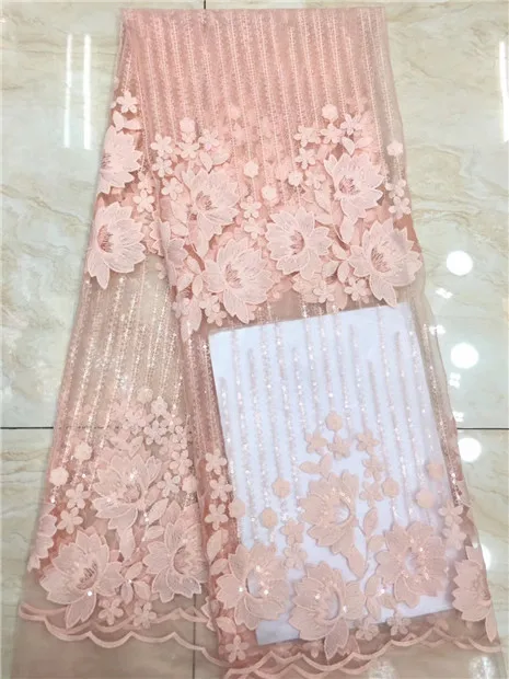 

Hot Sale 2019 high quality african tulle lace fabric Wholesale sequins French net lace fabric for Nigeria wedding white yellow 8