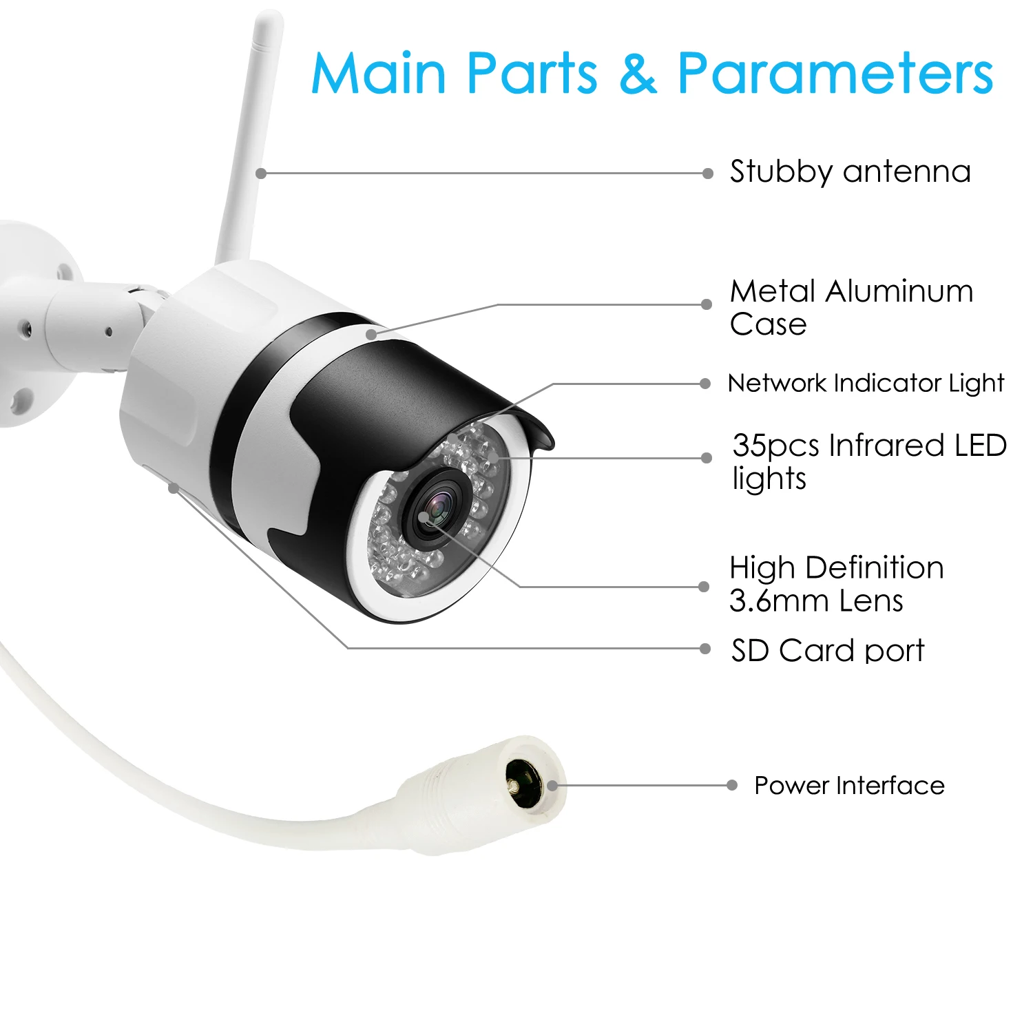 CPVan HD 1080P Беспроводная ip-камера, уличная камера безопасности, IP66 Водонепроницаемая камера наблюдения, ночная версия, обнаружение движения, 2-Way Talk