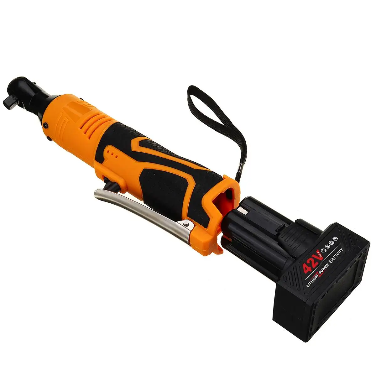 

42V 3/8" Cordless Electric Ratchet Wrench Right Angle Wrench 90N.m Max Rechargeable Power Tool with 1/2PC Battery US Plug