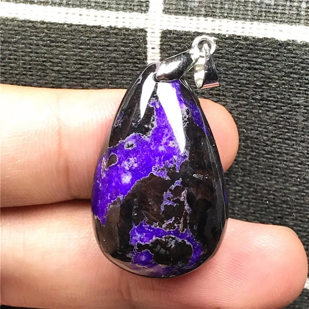

Top Natural Royal Purple Sugilite Pendant Jewelry For Women Lady Man Crystal 29x18x10mm Beads Silver South Africa Stone AAAAA