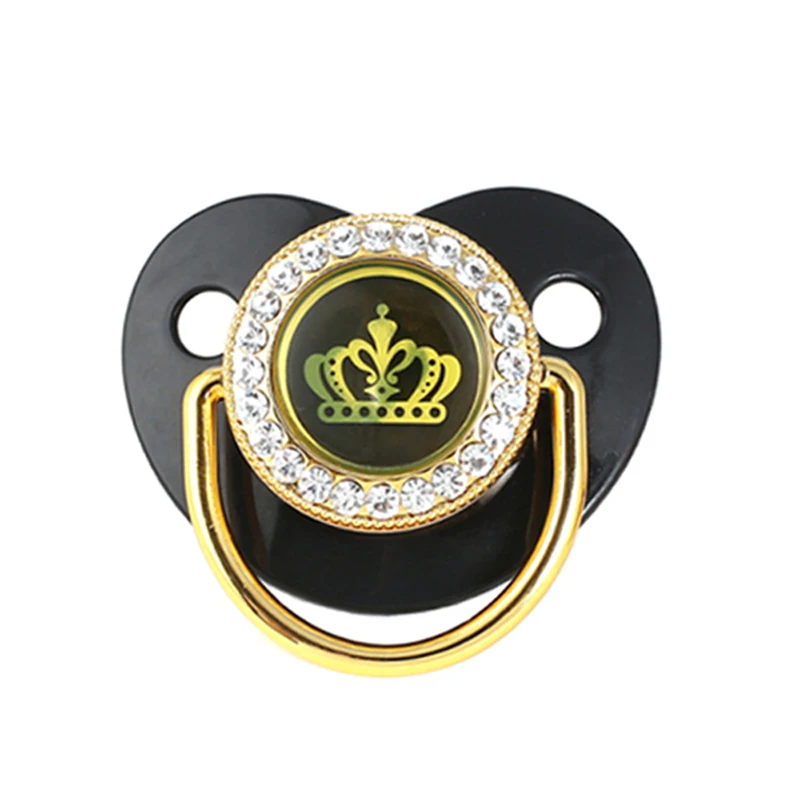 

Silicone Baby Pacifier Crown Golden Bling Dummy Nipple Teethers Toddler Pacifier feeder Orthodontic Teat Infant Gift 0-18 Months