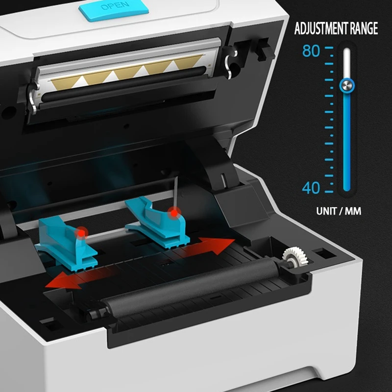 

3 Inch Label Printer with Paper Holder United Single Courier Form 80mm Printer Electronic Form