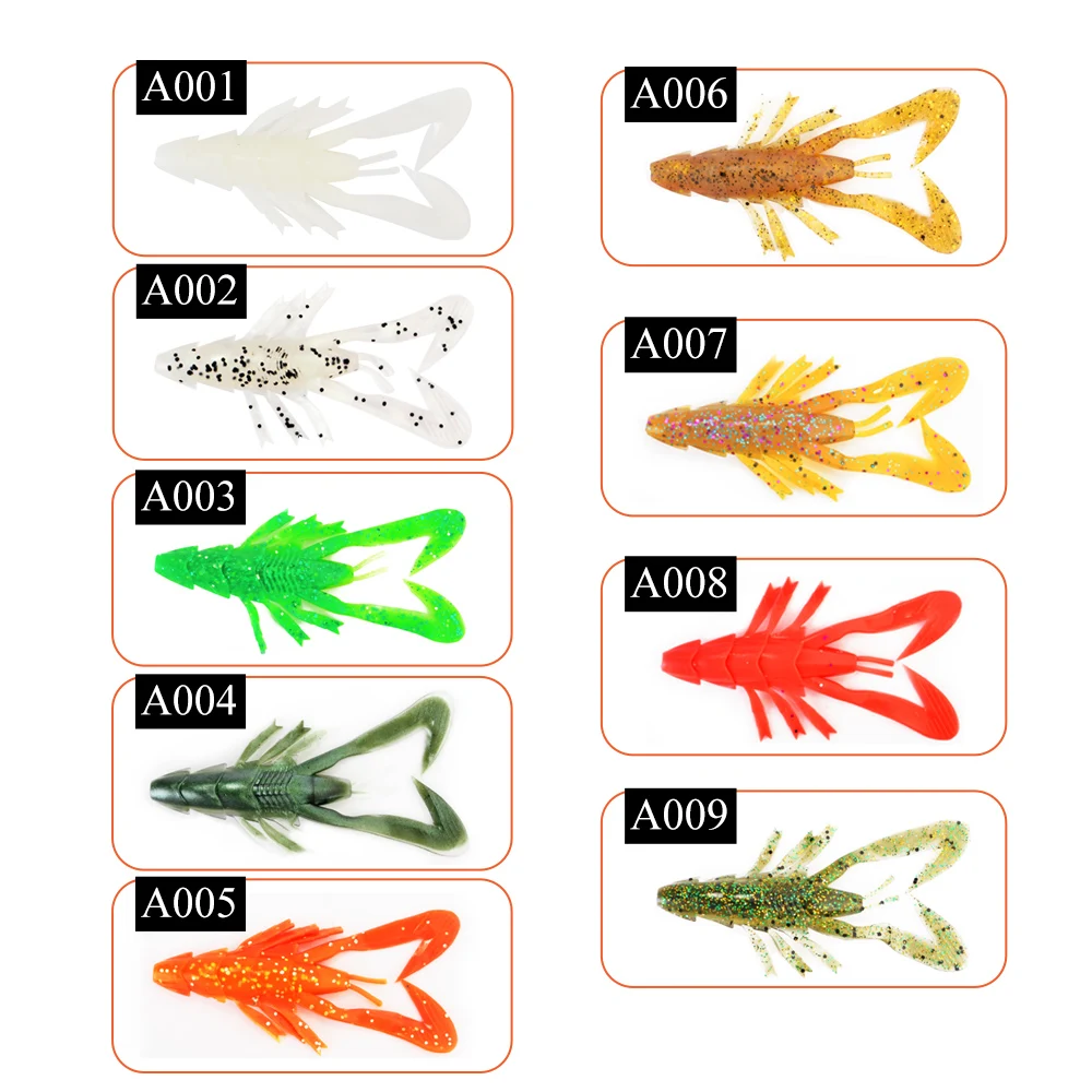 

FTK 1pcs Fishing Lure Fake Shrimp Soft Body Lifelikelure Bass Fishing Tackle Wobbler Crawfish Attraction Swim Bait Insect Lure