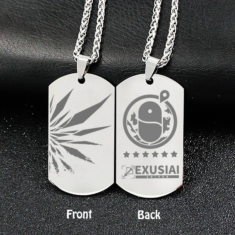 

Game Arknights Exusiai Amiya Chen Siege Lappland Cosplay Pendant Military Dog Tag Fashion Engraving Necklace Props Identity Card