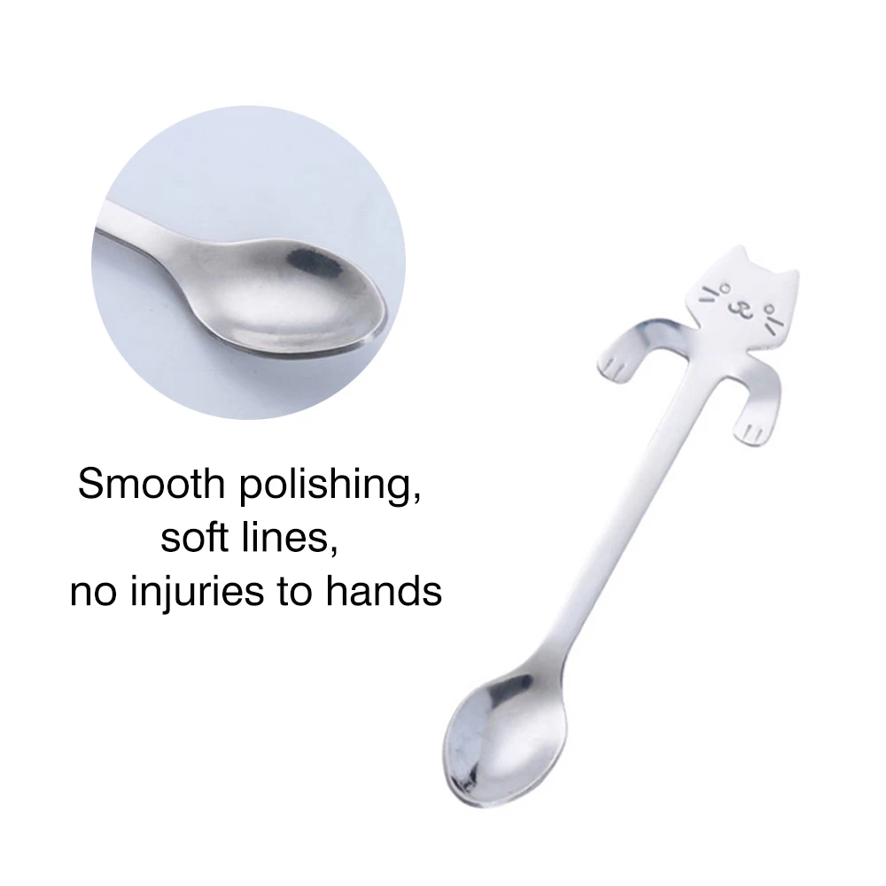 Милая кофейная ложка медведь кошка собака чайная с длинной ручкой столовые