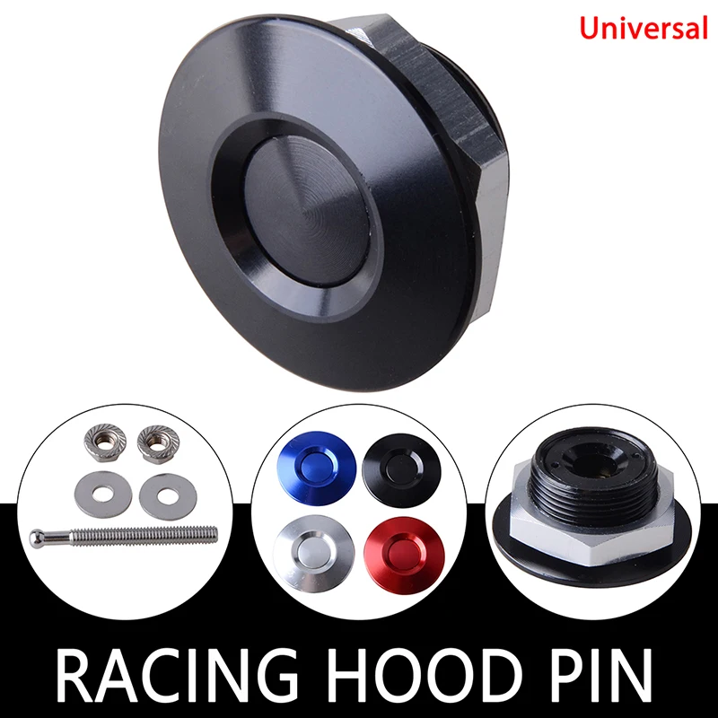 Quick Release Latch Kit Car Hood Pins Lock Bumper Fixed Push Button Billet Universal For Racing Car Modification Accessories