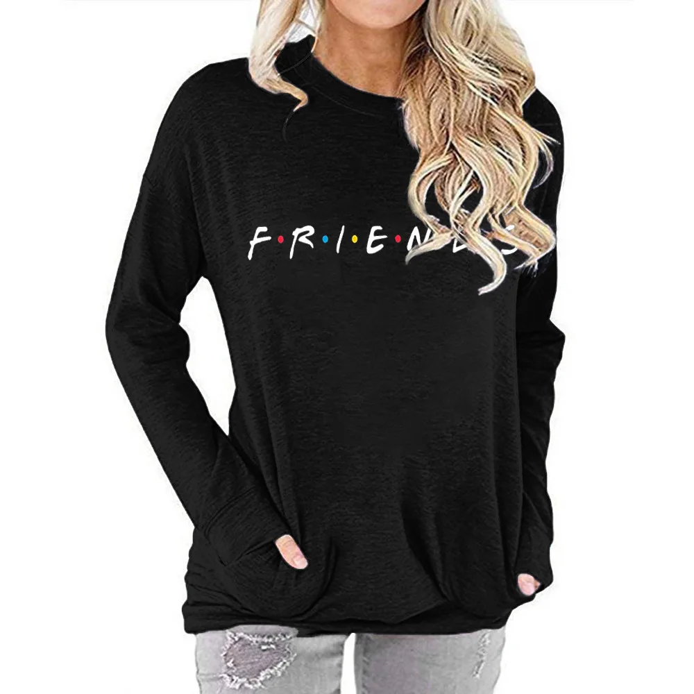 Friends Print Pocket Tops Women's 