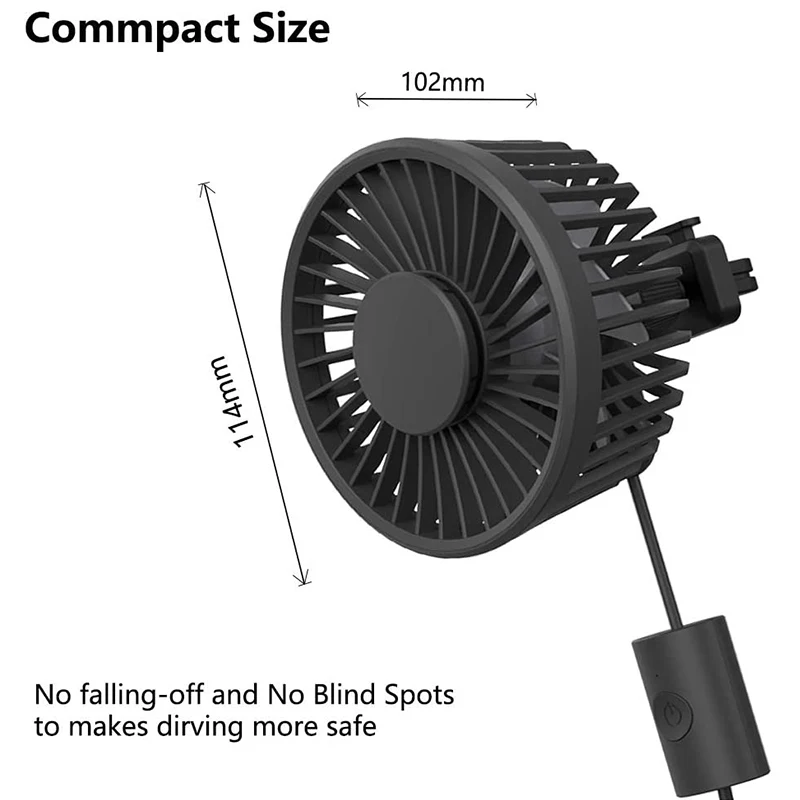 Car USB Fan Mini Strong Winds 3 Speeds 360 degree Rotation Air Circulating Suitable for SUVs Automobiles | Компьютеры и офис