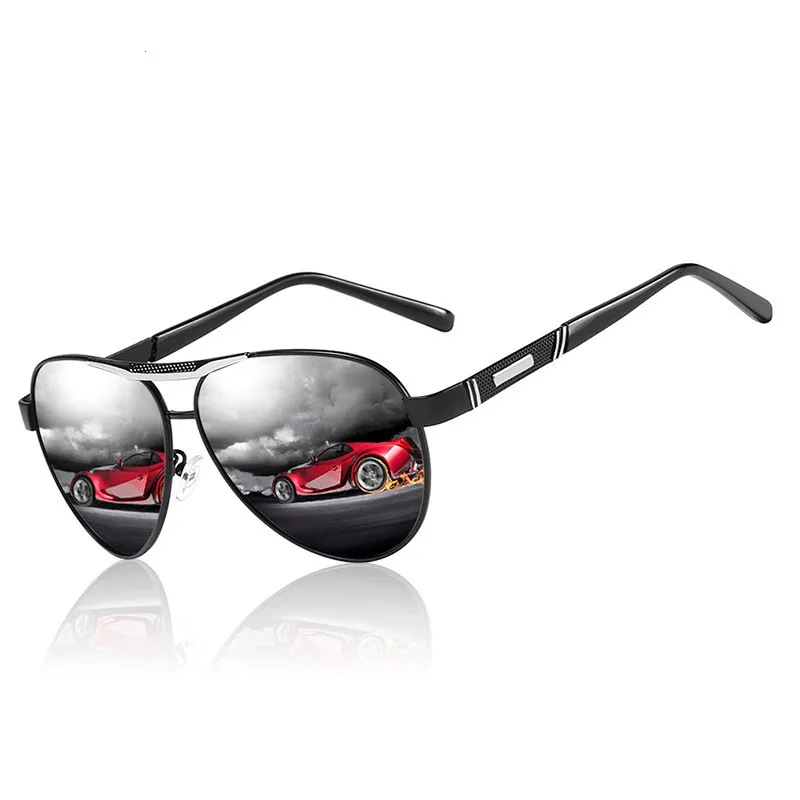 Мужские солнцезащитные очки с зеркальными линзами классические поляризационные