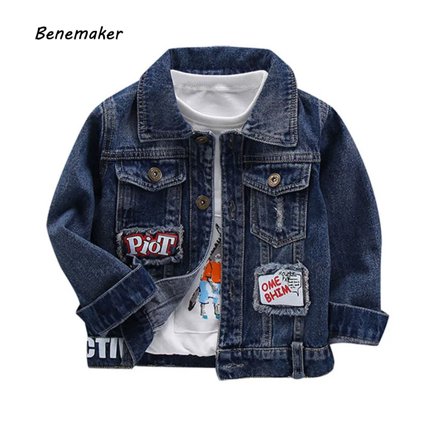Джинсовая куртка Benemaker для девочек и мальчиков детская ветровка джинсовые пальто