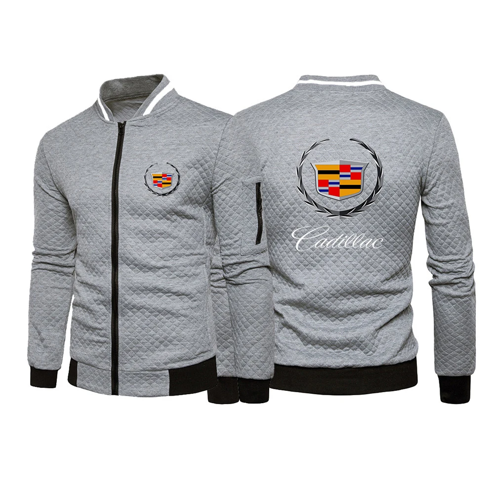 

2021Cadillac Mens Fitness Sport Jacket Coat Zipper Pocket Hooded Running Jackets Men Sportswear Workout Jacket Gym Hoodies