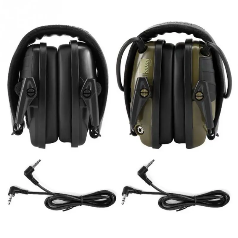

SALE 2PCS Green+Black Shooting Earmuff Outdoor Sports Anti-noise Headset Impact Sound Amplification Hearing Protective Headset