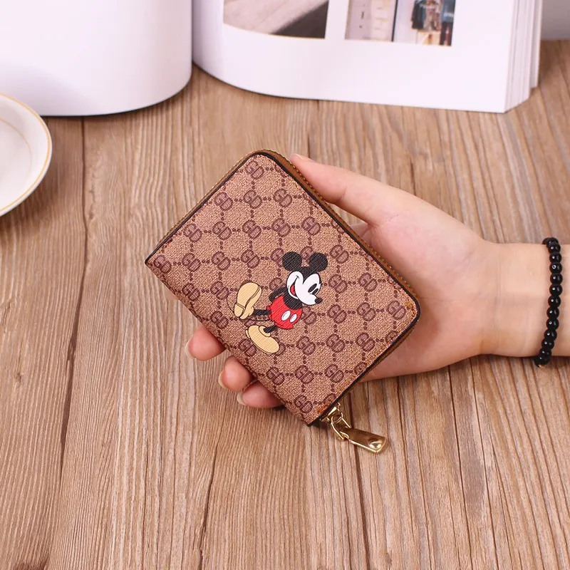 

Disney Mickey Mouse Small Credit Card Holder 26 Sheets Female Large Capacity Wallet Bank Card Holder Girls Purse Unique Purse