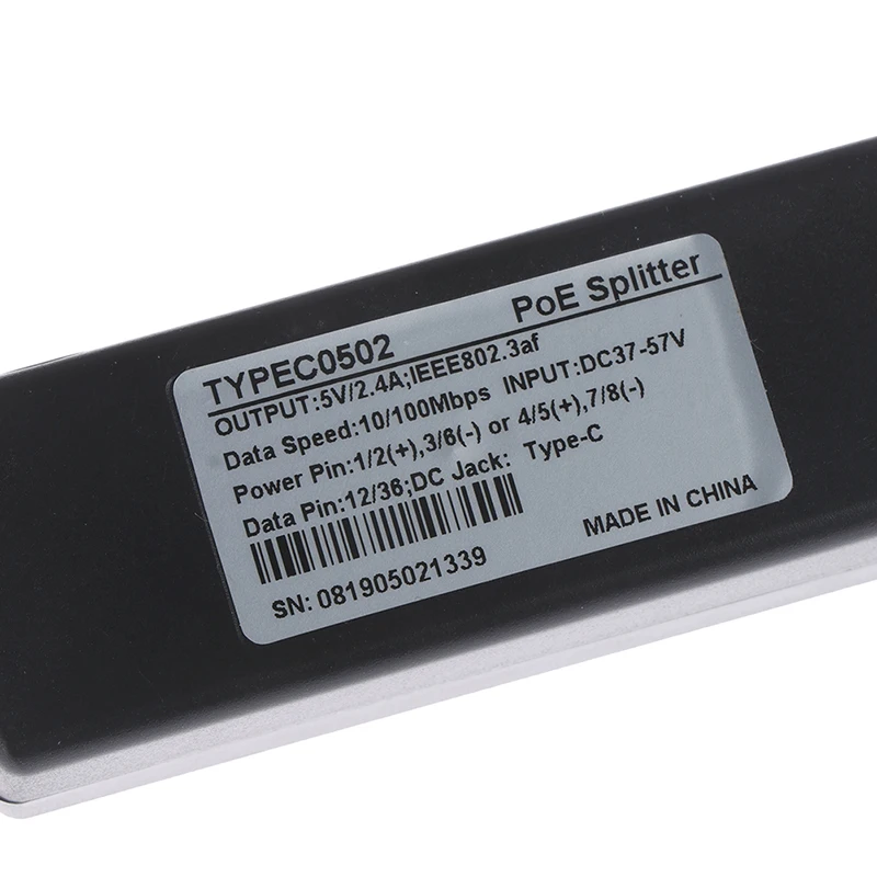 Хит! Poe сплиттер usb TYPE-c 48 В до 5 power over ethernet 802.3af 100/1000 м для raspberry | Безопасность и