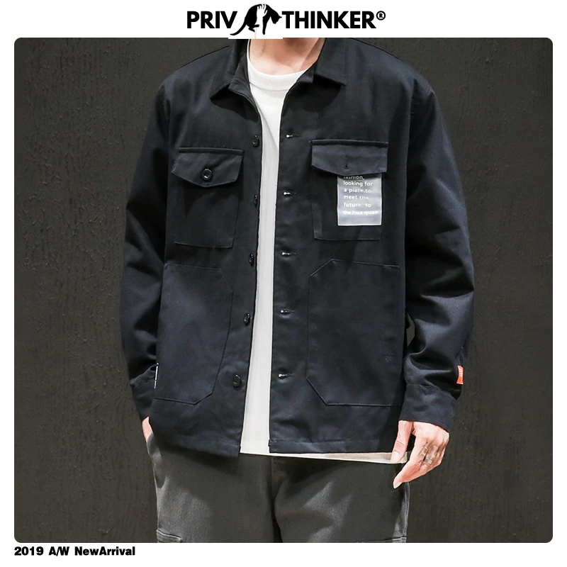 Privathinker Япония карманы сафари стиль Мужские куртки 2020 хип хоп Уличная Мужская