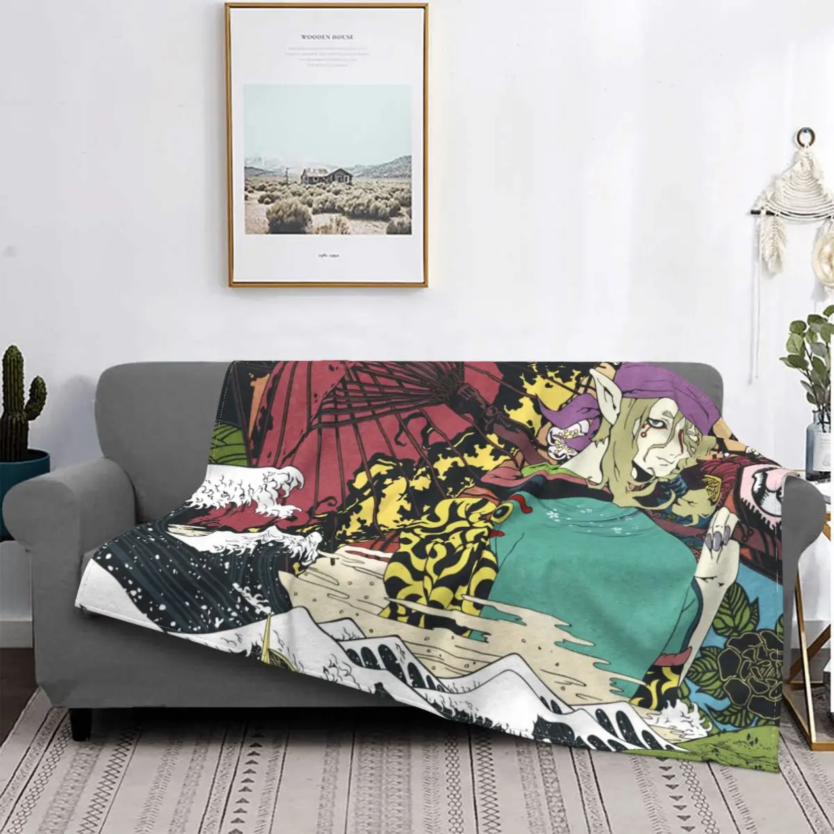 

Junji Ito Horror Comics Blankets Coral Fleece Plush Decoration Bedroom Bedding Couch Bedspread