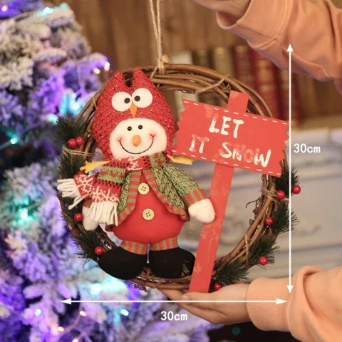 Рождественская гирлянда венок Санта Клауса снеговика настенные дверные
