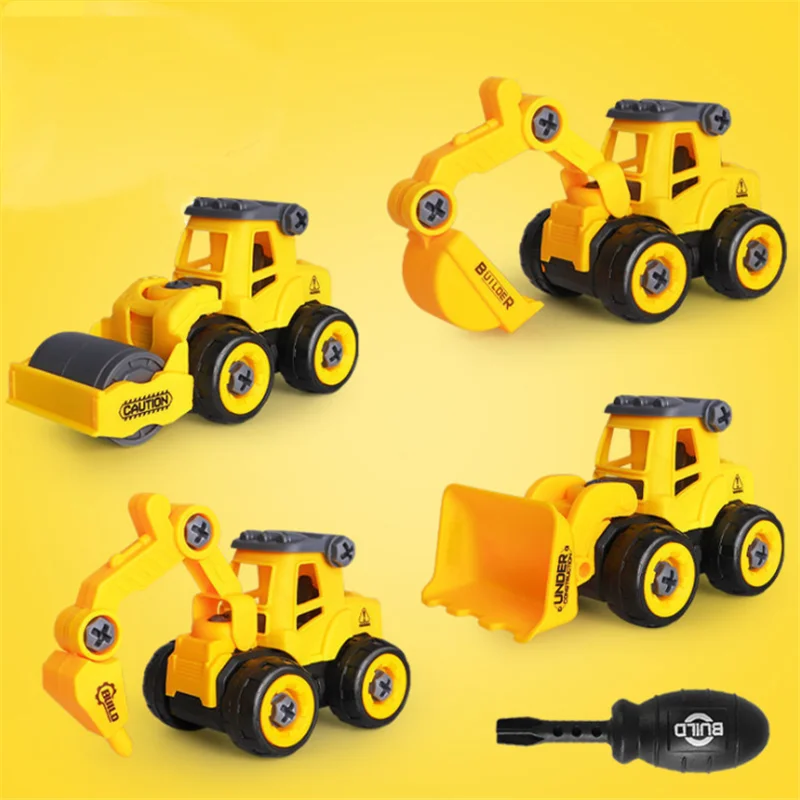 8 Style Engineering Vehicle Toys Plastic Construction Excavator Tractor Dump Truck Bulldozer Models Kids Boys Mini Gifts