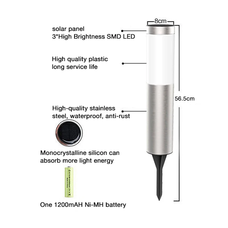 

Solar Light Cylindrical Landscape Lamp Outdoor Garden Light Home Garden Decoration Solar LED Lawn Light for Patio Courtyard