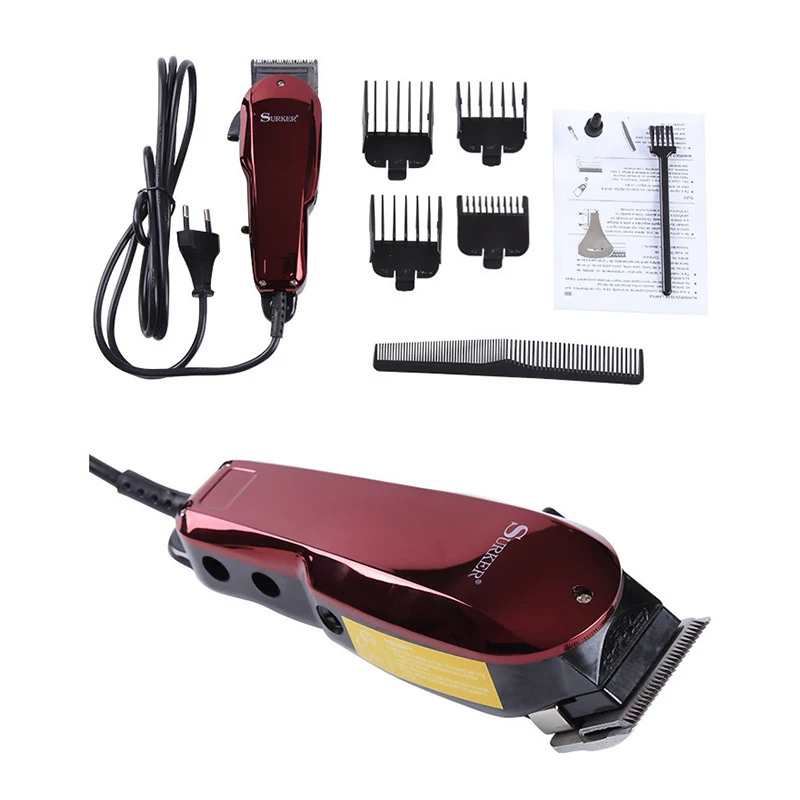 

Mens Hair Clipper Professional Corded Trimmer Haircut Machine Shaver Hair Cutting 10W EU Plug W/ 3mm 6mm 10mm 13mm Limit Combs
