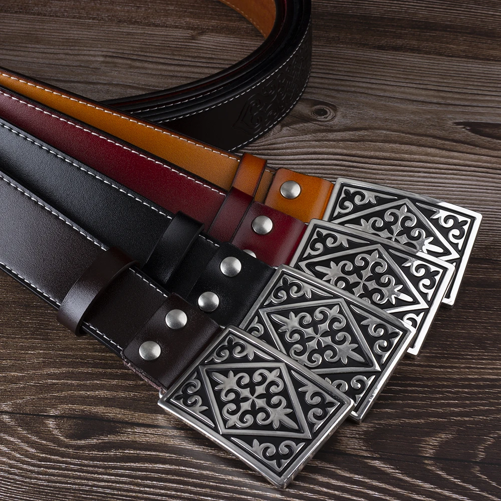 

Fashion Embossed Belt for Men National Style Leather Currency