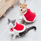 Рождественская накидка с капюшоном для домашних животных, милый Рождественский костюм для кошек и собак, зимняя Рождественская одежда, накидка с капюшоном для маленьких животных, модная одежда для собаки