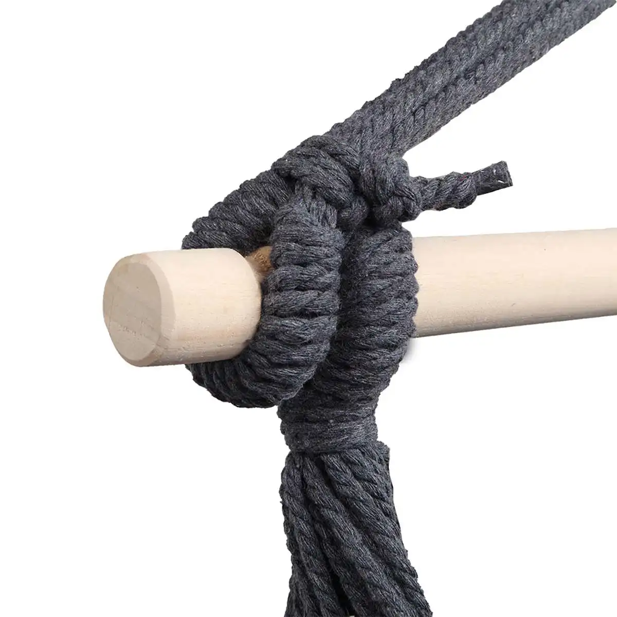 

Nordic Style Portable Hanging Hammock Chair Swing Seat Thicken Outdoor Indoor Garden Camping Travel with Wooden Rod Pillows