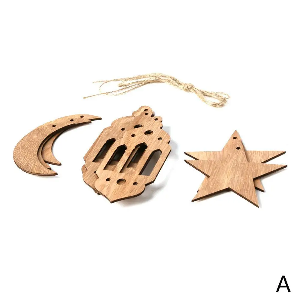 

Ramadan Decoration Eid Al-Adha Gift Wooden Craft Hanging Supplies Mubarak Pendant Muslim Decor Islamic Party Eid For Home S2T9
