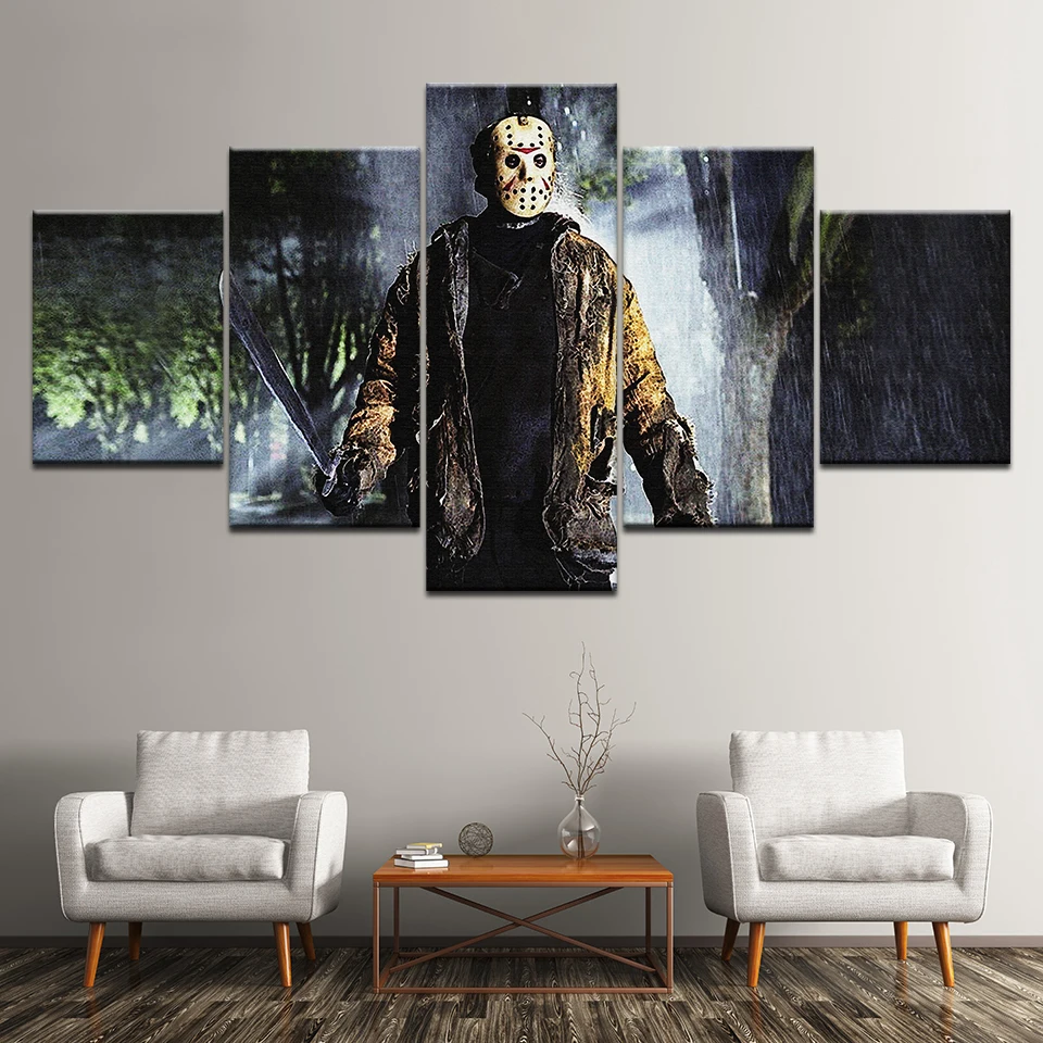 Картина на холсте Jason Voorhees Friday the 13th 5 шт. настенная живопись модульные обои постер