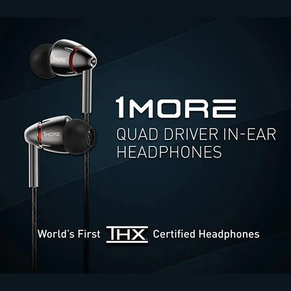 1more E1010 Quad Driver In-Ear наушники с микрофоном Hi-Fi высокого разрешения Наушники