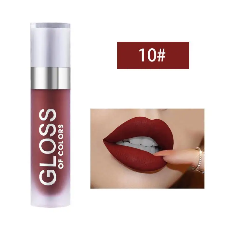 New 1pc Makeup Lipstick Matte Moisture Purple Brown Chocolate Color Lip Gloss High Quality Batom Tint |