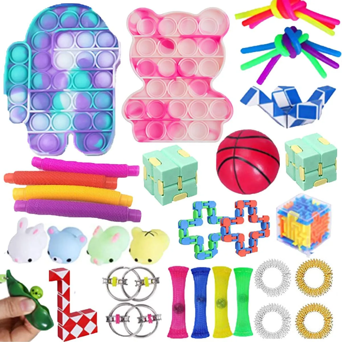 

Набор силиконовых игрушек-антистрессов, недорогая сенсорная игрушка-антистресс для детей и взрослых, игрушка-антистресс