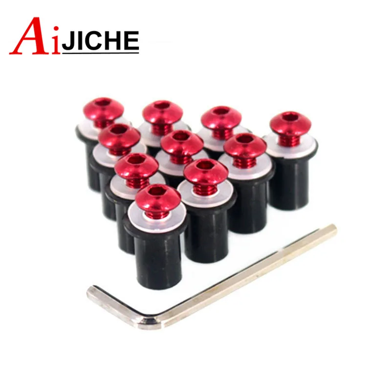 

For YAMAHA YZF-R1 YZF-R3 YZF-R6 YZF-R15 YZF-R25 MT-03 MT-25 Motorcycle Windshield Bolts Screw Nut Fastener Kit M5 5mm 10PCS