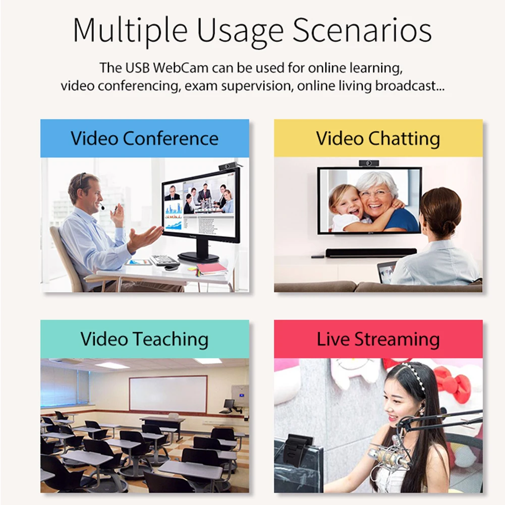 

2MP webcam autofocus,webcam full hd 1080p,CMOS 60 Wide angle webcam with microphone for Live Online Class/Skype MSN Live chat