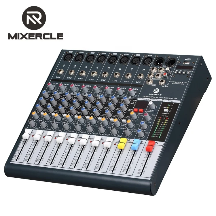 

UA802, + 48 В фантомное питание профессиональный аудио цифровой микшер с USB