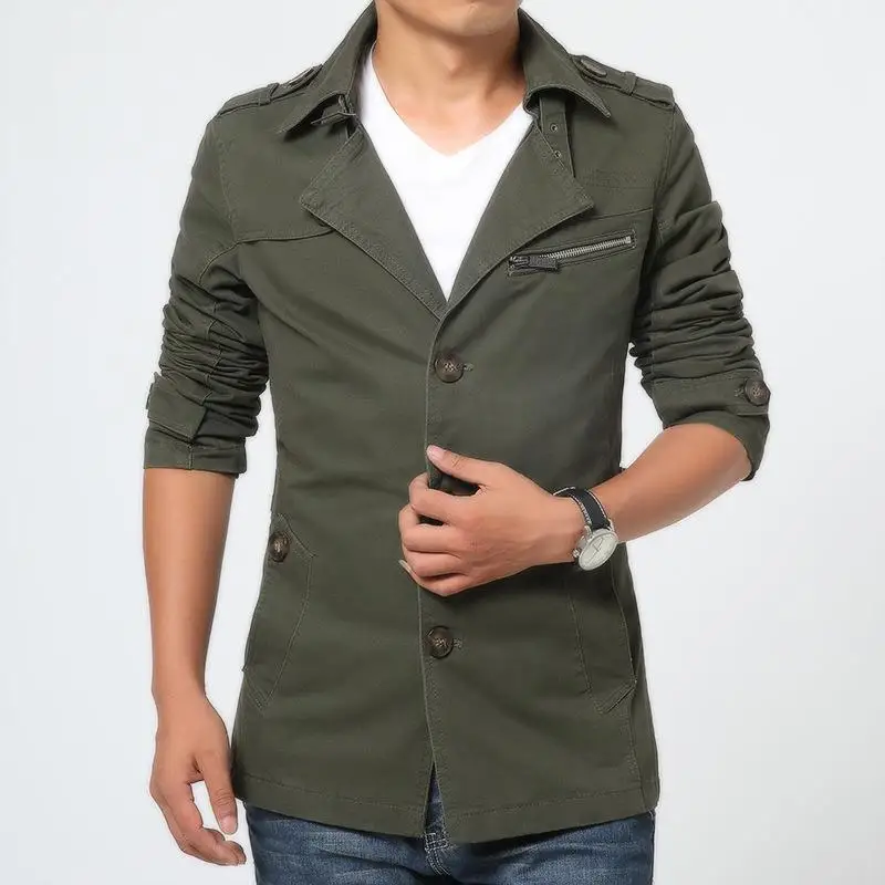 New Brand Male Overcoat Long Jacket Coat Men Men's Trench Trenchcoat Masculina Windbreaker Outwear Cotton Streetwear | Мужская
