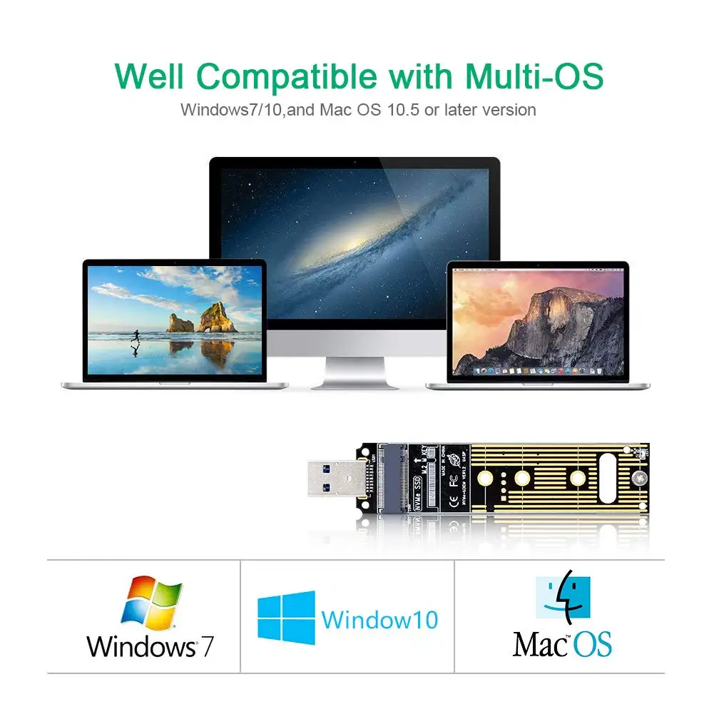 

M.2 NVME USB 3.1 Adapter M-Key M.2 NGFF NVME To USB Card Reader USB 3.1 Gen 2 Bridge Chip With 10 Gbps For 2242/2260/2280