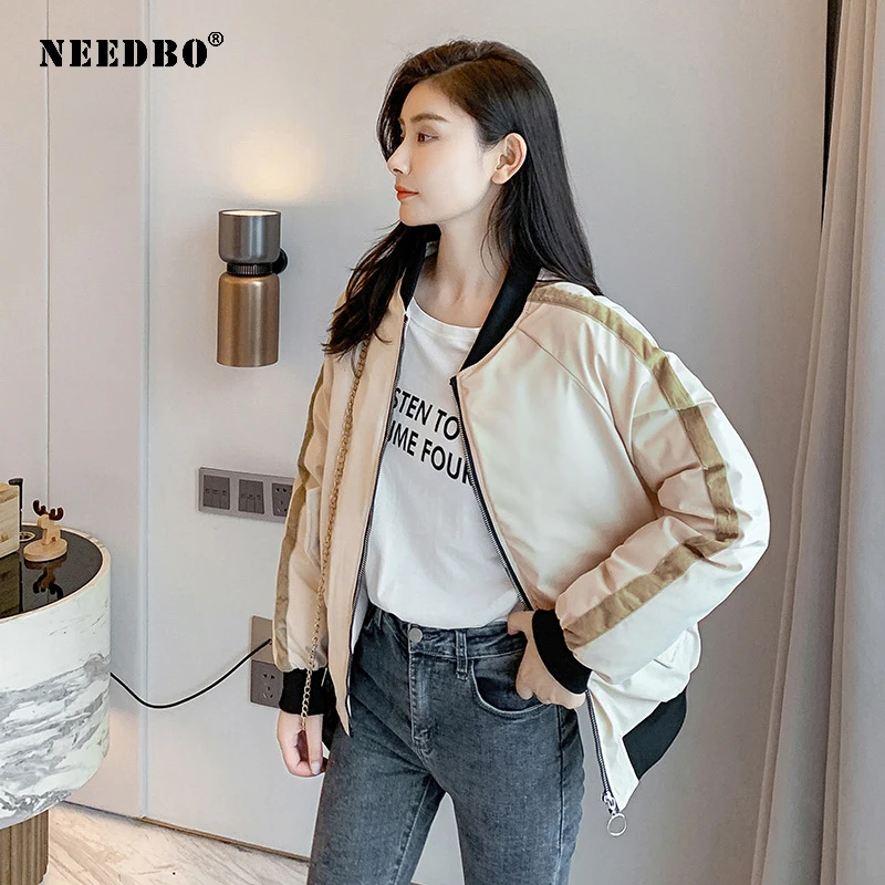 NEEDBO Winter Jacket Women Parka Casaco Cotton Padded Mujer Jacket Female Basic Winter Jacket Coat Outerwear Embroidery Jacket