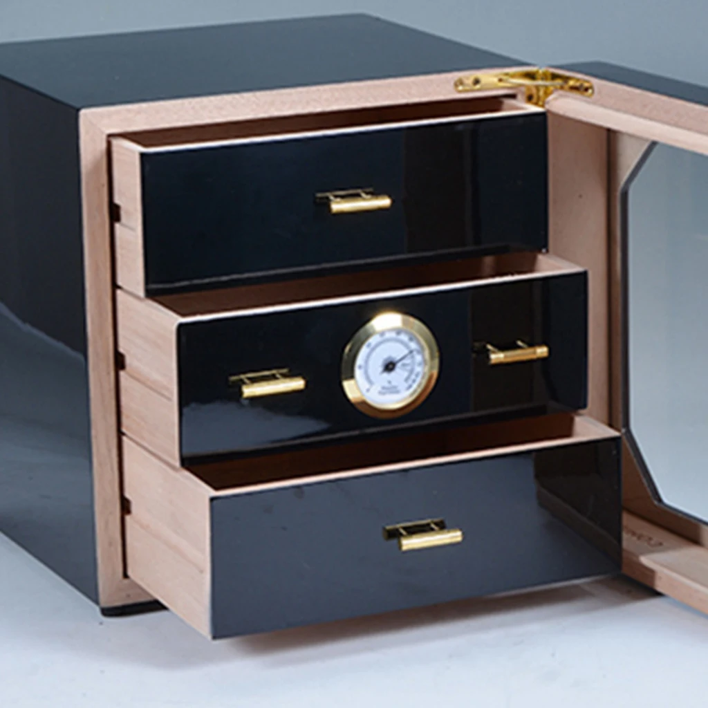 

3 Layer Humidor Cabinet Multilayer Cigar Cabinet Piano Paint Box Storage