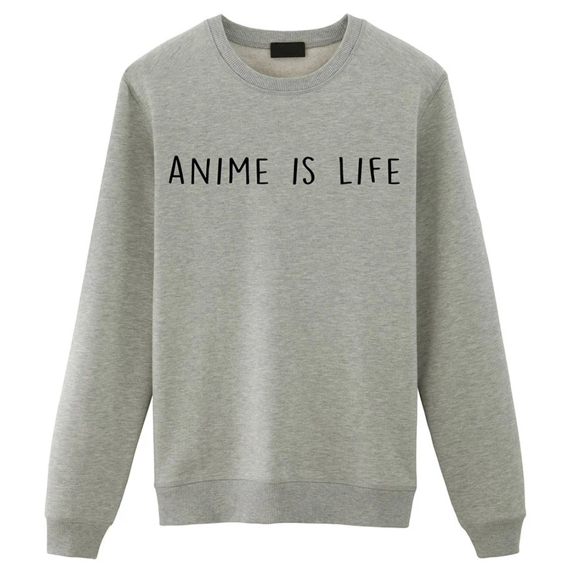 Смешная толстовка с рисунком аниме Is Life уличная одежда круглым вырезом женская в