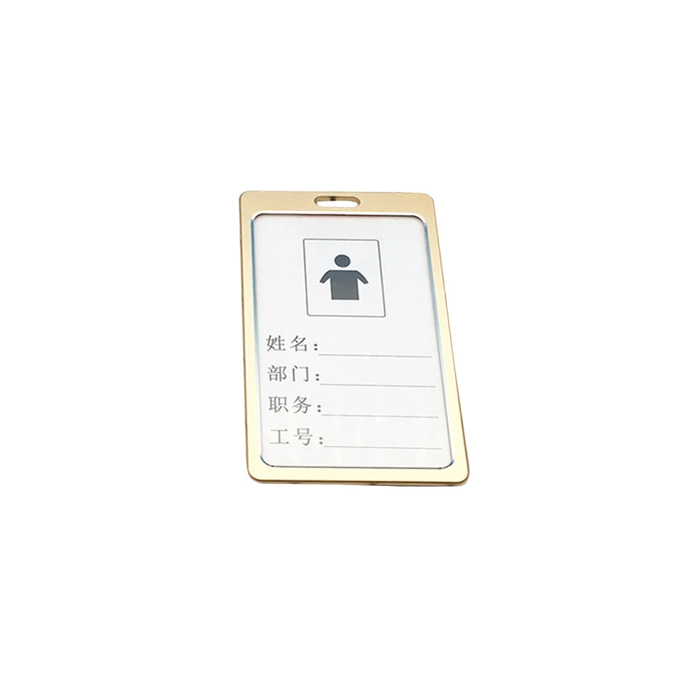 

1Pcs Work Card Holders With Rope Aluminium Alloy Card Holder Employee Name Card Cover Metal Work Certificate Identity Badge