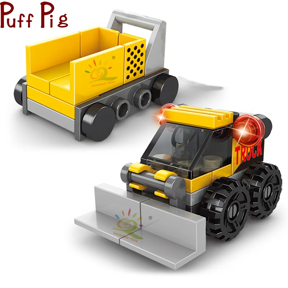 142 шт. 6in1 городская строительная бригада автокран Модель Строительные блоки