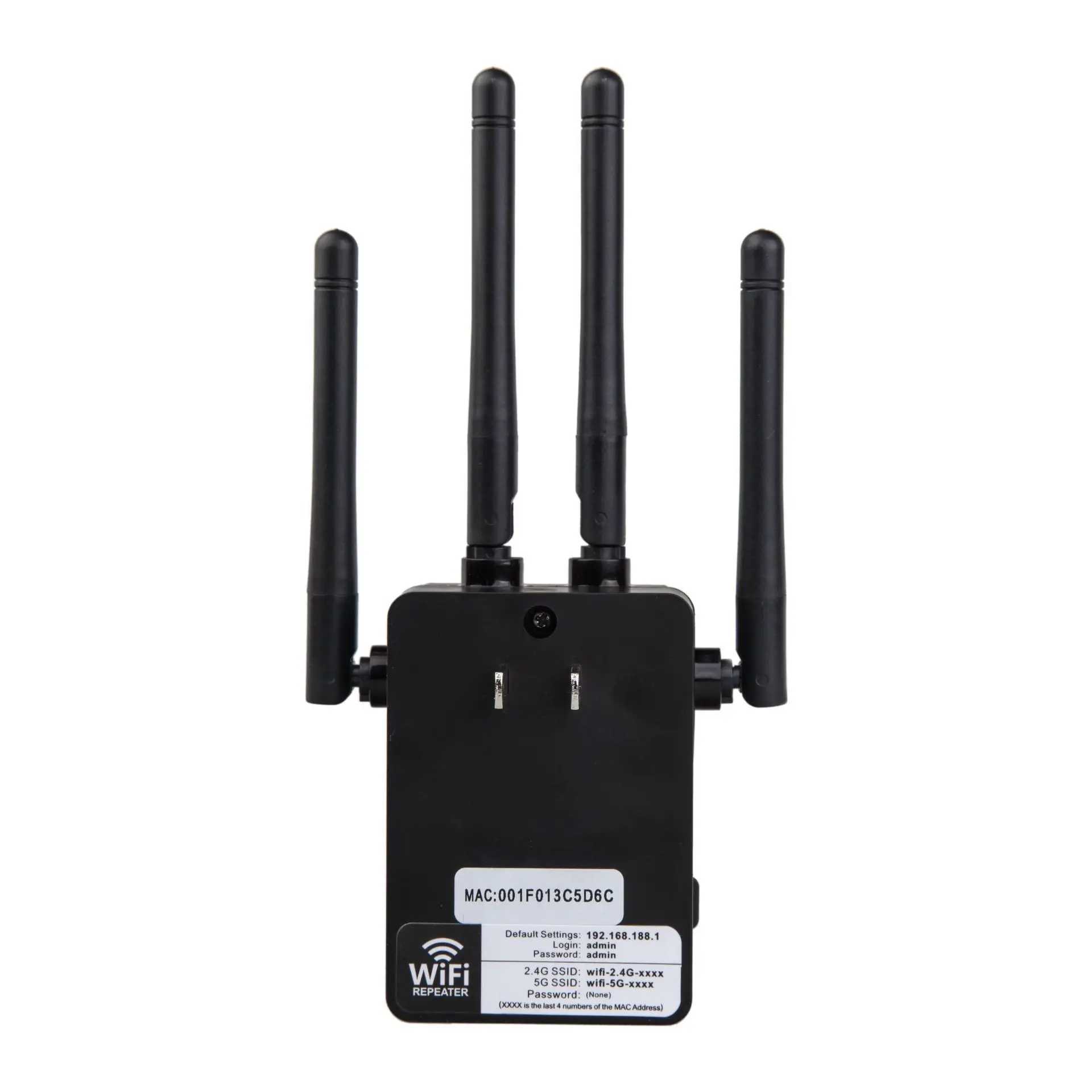 

1200M Dual Frequency Enhanced Repeater Signal Amplifier Wireless WiFi2.4 and 5.8G High Power AP Routing 110V-220V Black
