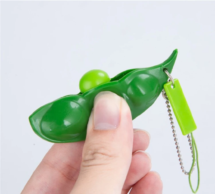Креативный экструзионный горох бобов Сои Edamame стресс игрушка для снятия стресса брелок милый забавный брелок кольцо пати Подарочная сумка Подвески-безделушки
