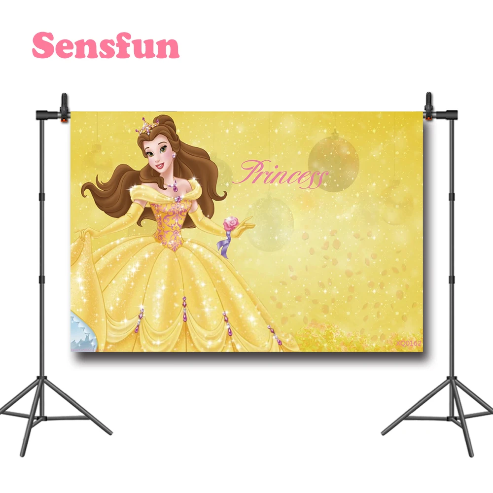 Sensfun желтый красивый фон для принцессы фотостудии с блестками девочек на день