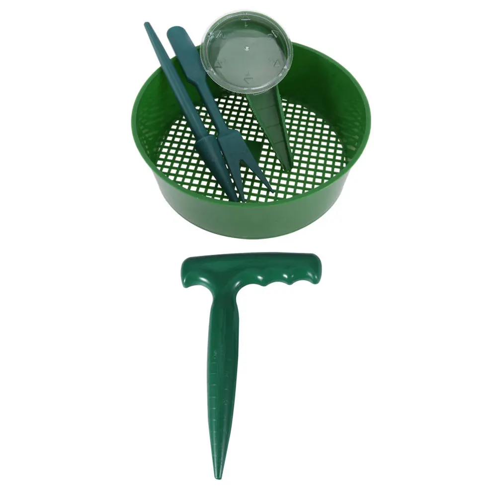 

5Pcs Multi-function Soil Dibber Seeder Gardening Sower Planter Tool Green