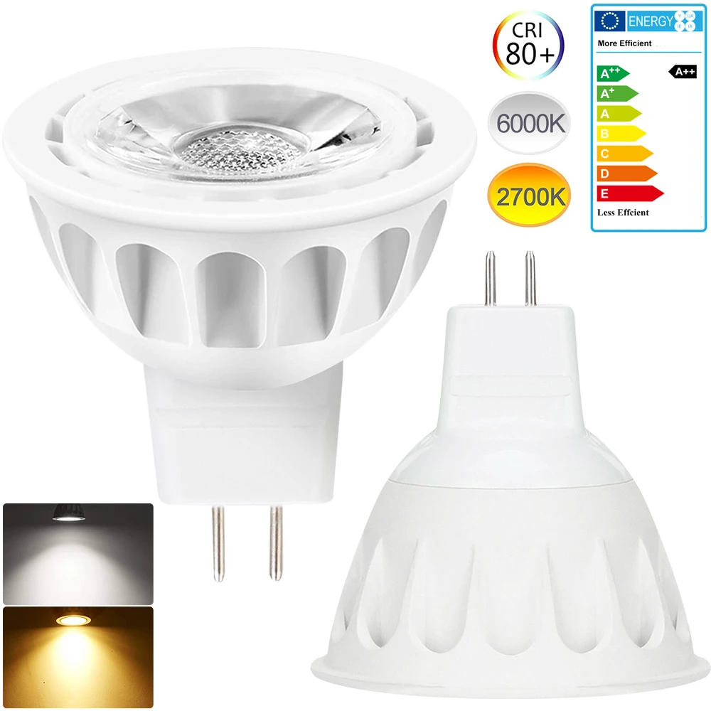 

MR16 LED COB Bulb 5W Equivalent 50W Spotlight Lamp Warm White 3000K to Daylight 6000K Energy Saving