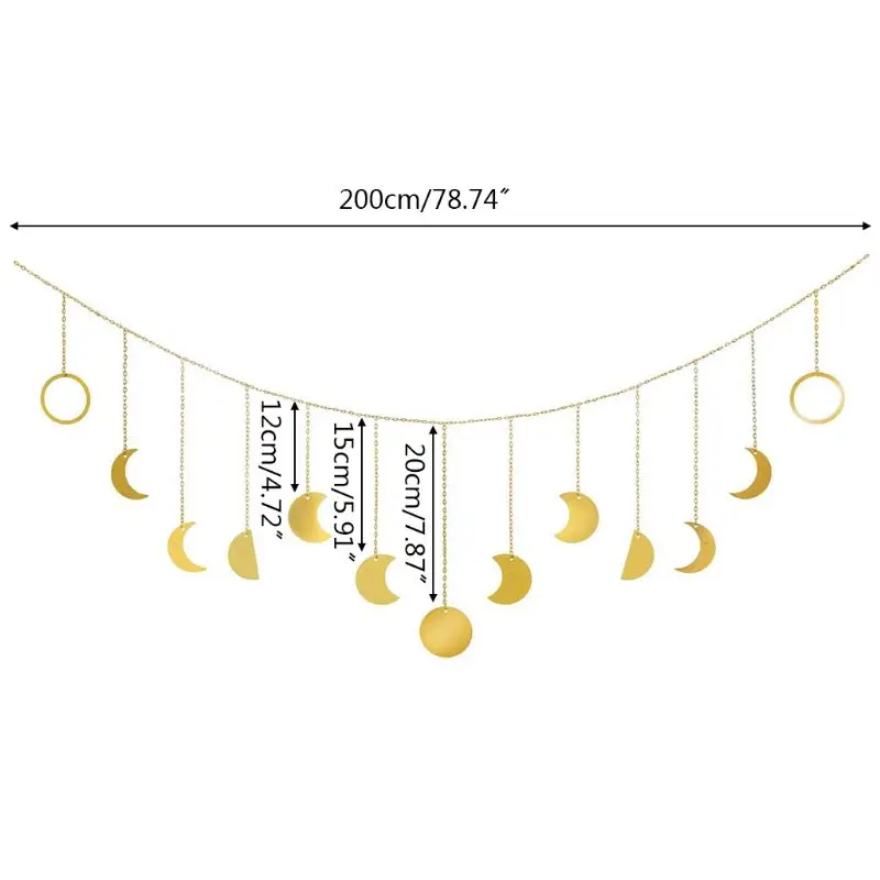 

Metal Round Piece Sun Moon Shape Hanging Decoration Photo Wall Hang Ornament Q39B