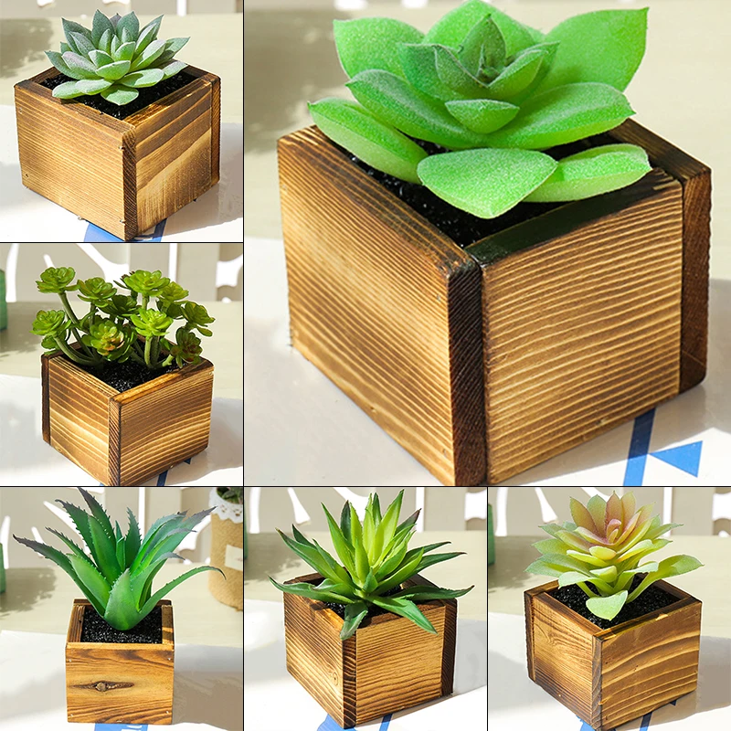 Искусственные суккуленты фальшивый кактус горшечные растения DIY домашний сад